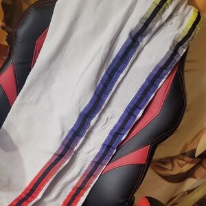 White JEAN Pants with Striped Accents